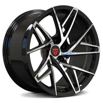 Custom monoblock forged RV-MS74 wheel with super concave design, ideal for C5 Corvette staggered setups.